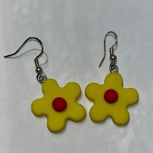 Yellow flower earrings